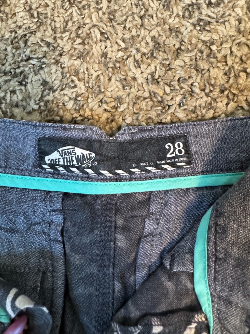 Vans Black and White Geometric Shorts - Picture 2 of 3